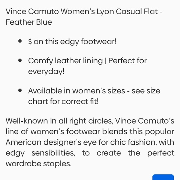 NWT Vince Camuto Lyon Blue & Gold Ballerina Flats - Picture 15 of 16